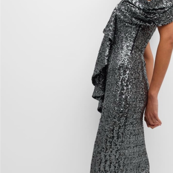 NWT Chiara Boni dark silver sequins evening dress, size 10 - Picture 3 of 9